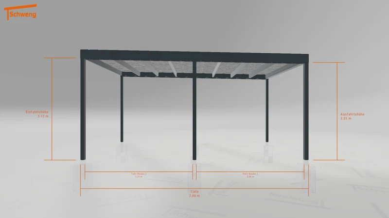 #DE Schweng Flachdachcarport C600 (ID 9wpd37)