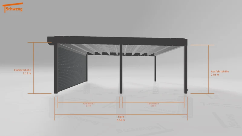 #DE Schweng Flachdachcarport C600+ (ID g7gzp7)
