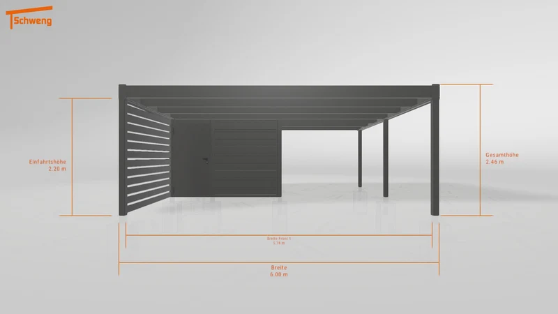 #DE Schweng Flachdachcarport C600+ (ID 42jvqy) #MTG