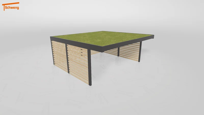 #DE Schweng Flachdachcarport C600+ (ID bkgm72)