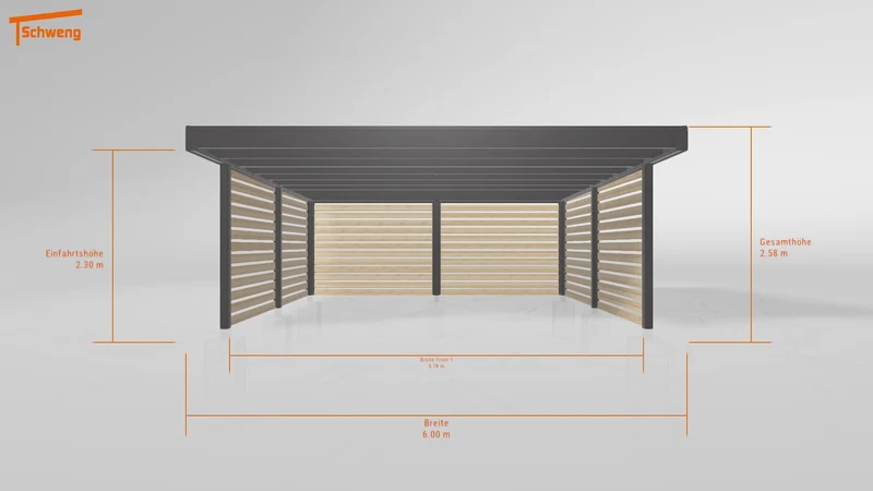 #DE Schweng Flachdachcarport C600+ (ID bkgm72)