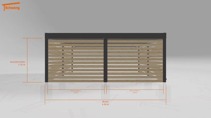 #DE Schweng Flachdachcarport C600+ (ID bkgm72)