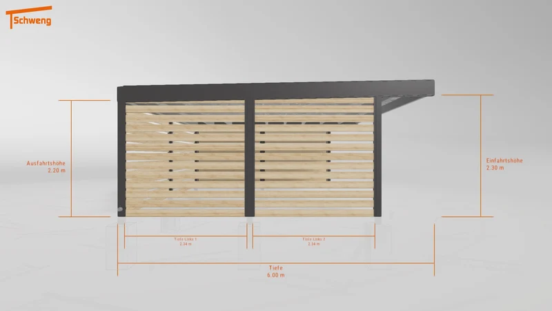 #DE Schweng Flachdachcarport C600+ (ID bkgm72)