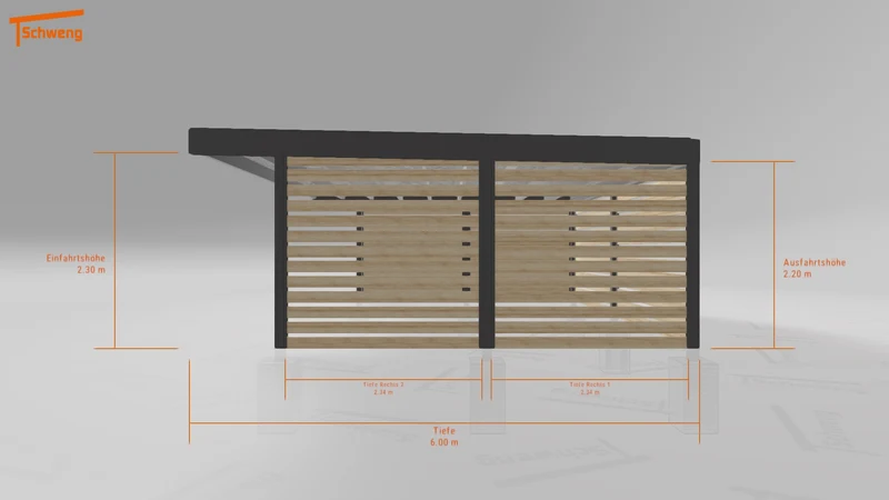 #DE Schweng Flachdachcarport C600+ (ID bkgm72)