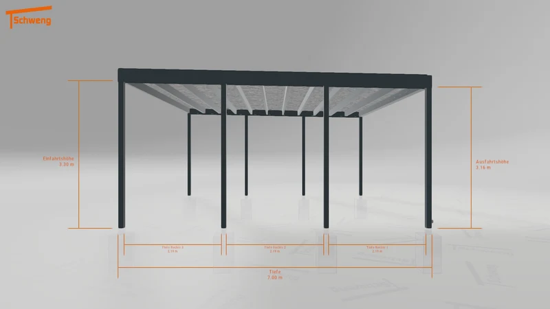 #DE Schweng Flachdachcarport C600+ (ID 85bgdm) #MTG