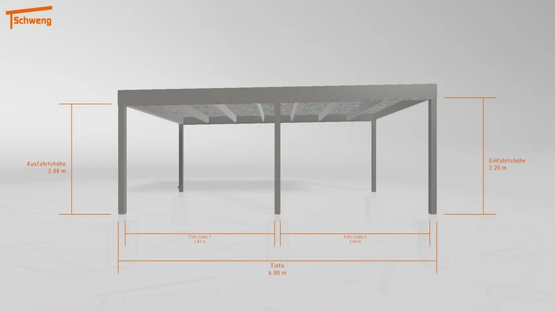 #DE Schweng Flachdachcarport C600 (ID ygn753)