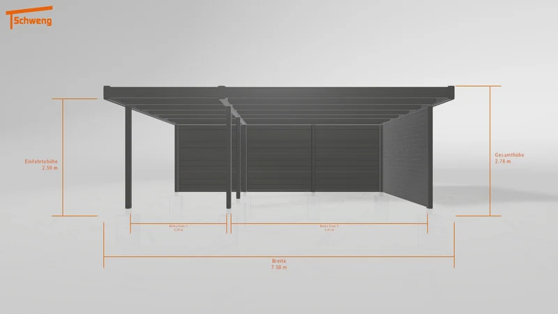 #DE Schweng Flachdachcarport C600 (ID w3n7rw)