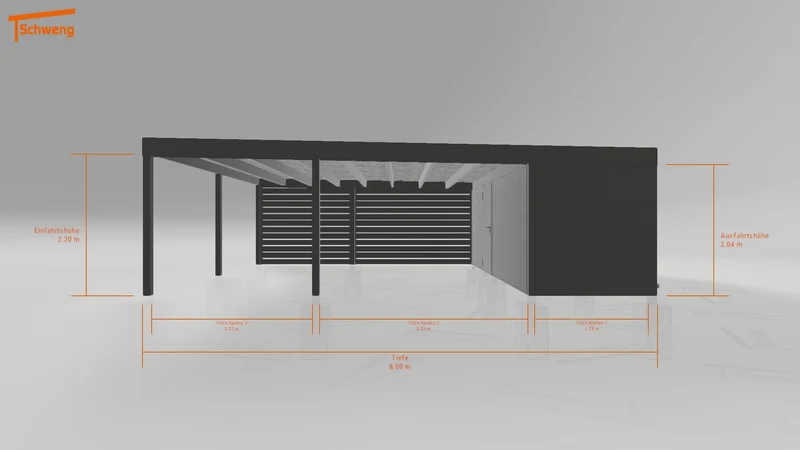 #DE Schweng Flachdachcarport C600+ (ID bkg832) #MTG