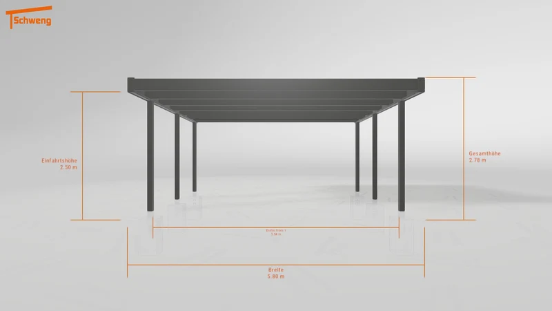 #DE Schweng Flachdachcarport C600 (ID 2qxm5b)