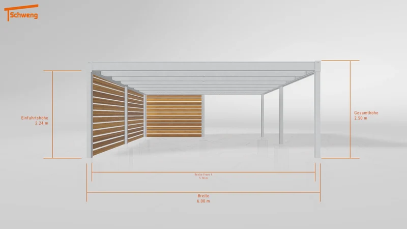 #DE Schweng Flachdachcarport C600 (ID pbj3bk)