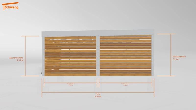 #DE Schweng Flachdachcarport C600 (ID pbj3bk)