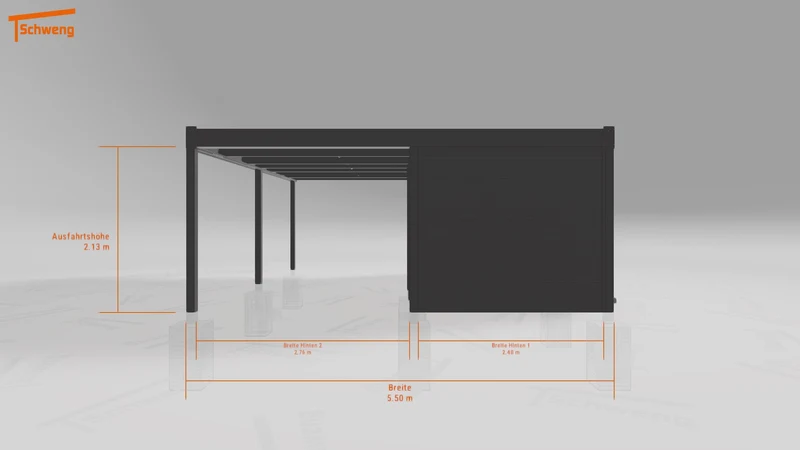 #DE Schweng Flachdachcarport C600+ (ID dv3578)
