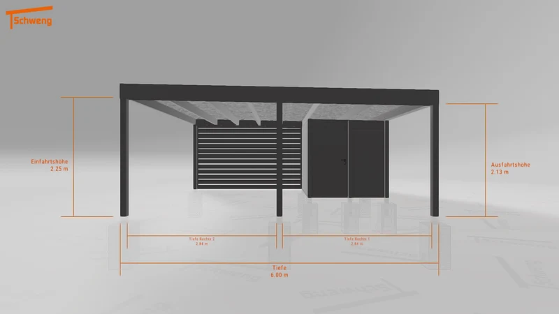 #DE Schweng Flachdachcarport C600+ (ID dv3578)