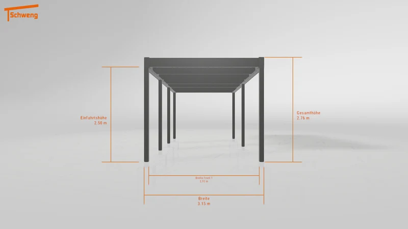 #DE Schweng Flachdachcarport C600 (ID pbjdz8)