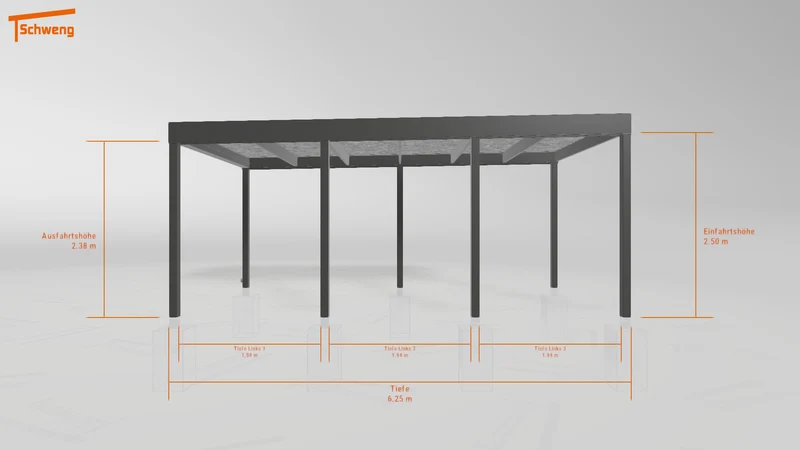 #DE Schweng Flachdachcarport C600 (ID pbjdz8)