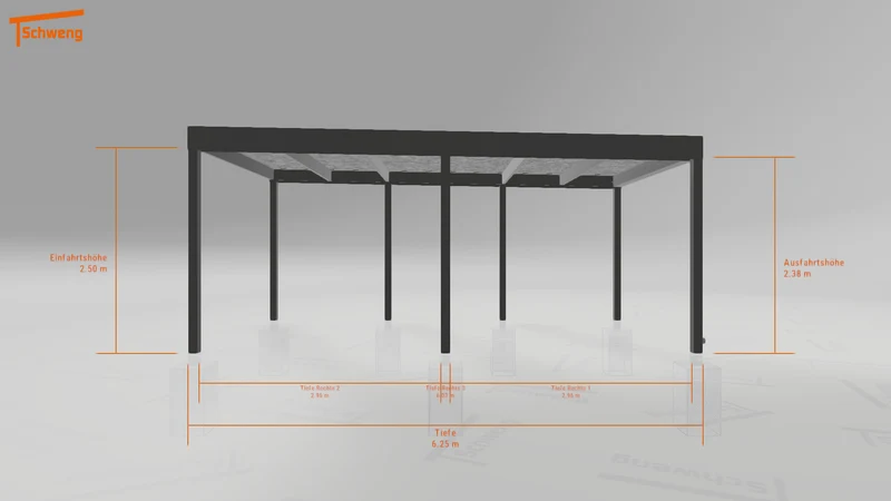 #DE Schweng Flachdachcarport C600 (ID pbjdz8)