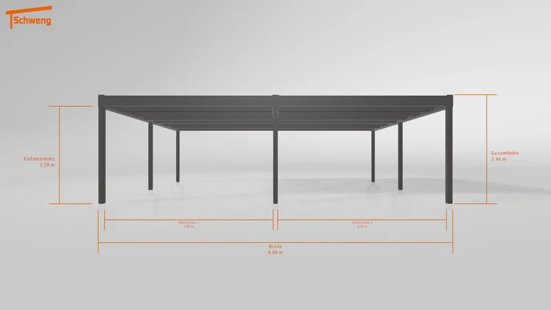 #DE Schweng Flachdachcarport C600 (ID 338k75)