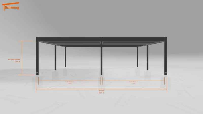 #DE Schweng Flachdachcarport C600 (ID 338k75)