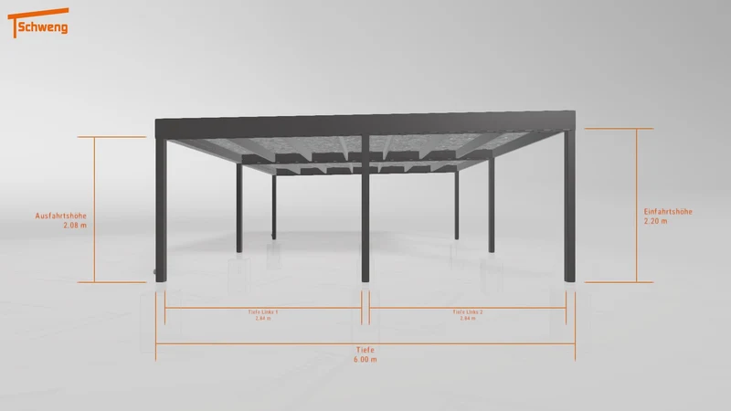 #DE Schweng Flachdachcarport C600 (ID 338k75)