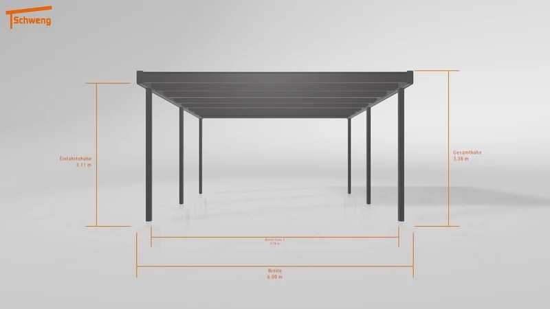 #DE Schweng Flachdachcarport C600+ (ID k2y3r5)