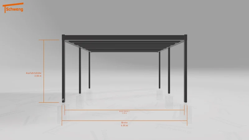 #DE Schweng Flachdachcarport C600+ (ID k2y3r5)
