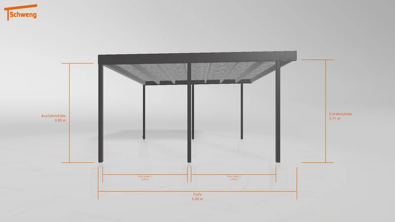 #DE Schweng Flachdachcarport C600+ (ID k2y3r5)
