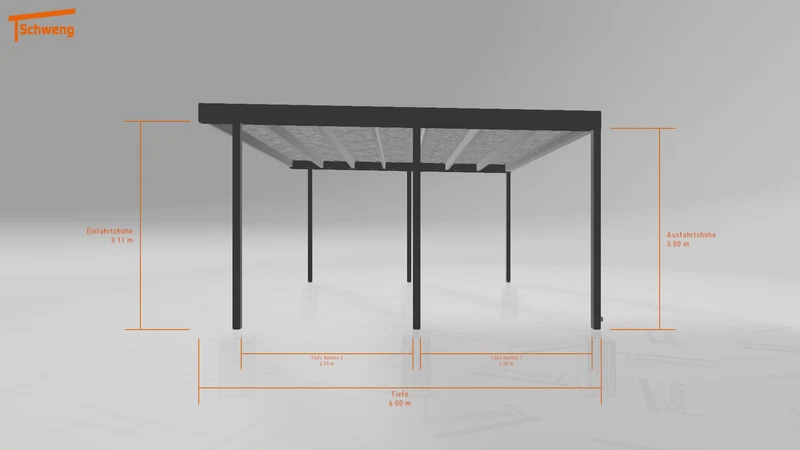 #DE Schweng Flachdachcarport C600+ (ID k2y3r5)