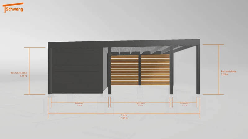 #DE Schweng Flachdachcarport C600+ (ID n5x7zg) #MTG