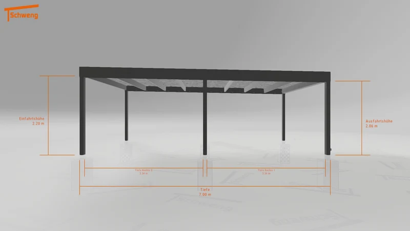#CH Schweng Flachdachcarport C600 (ID x7n3jw)
