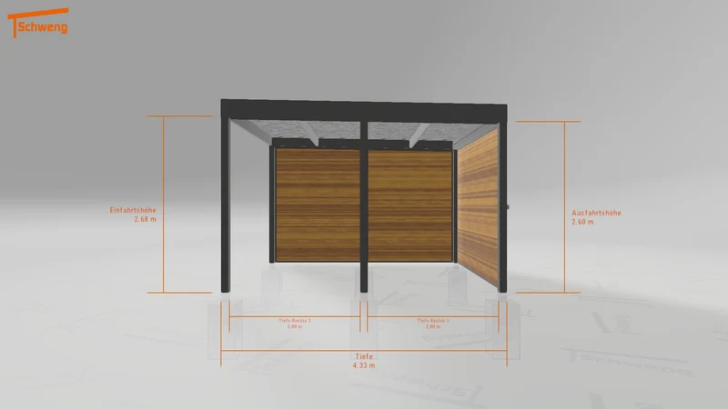 #DE Schweng Flachdachcarport C600 (ID 42jqvm)