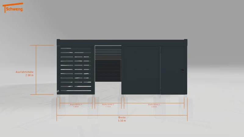 #DE Schweng Flachdachcarport C600 (ID ygnyr8)