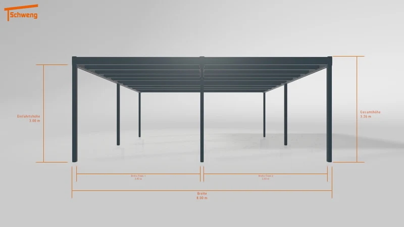 #DE Schweng Flachdachcarport C600+ (ID 85b985)