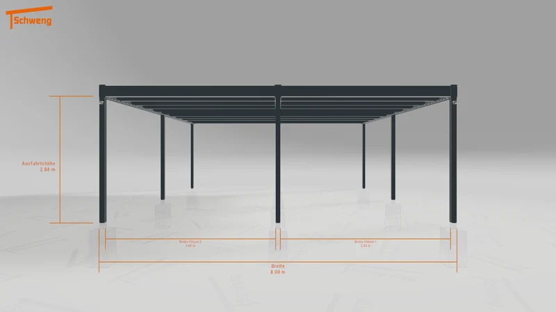 #DE Schweng Flachdachcarport C600+ (ID 85b985)
