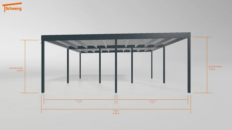#DE Schweng Flachdachcarport C600+ (ID 85b985)