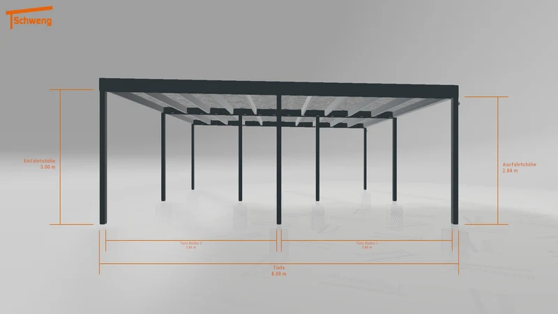 #DE Schweng Flachdachcarport C600+ (ID 85b985)