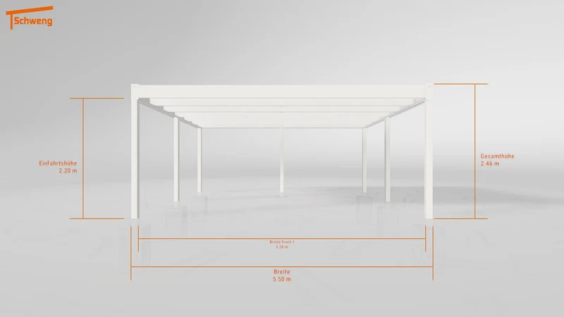 #DE Schweng Flachdachcarport C600 (ID n5xd57)