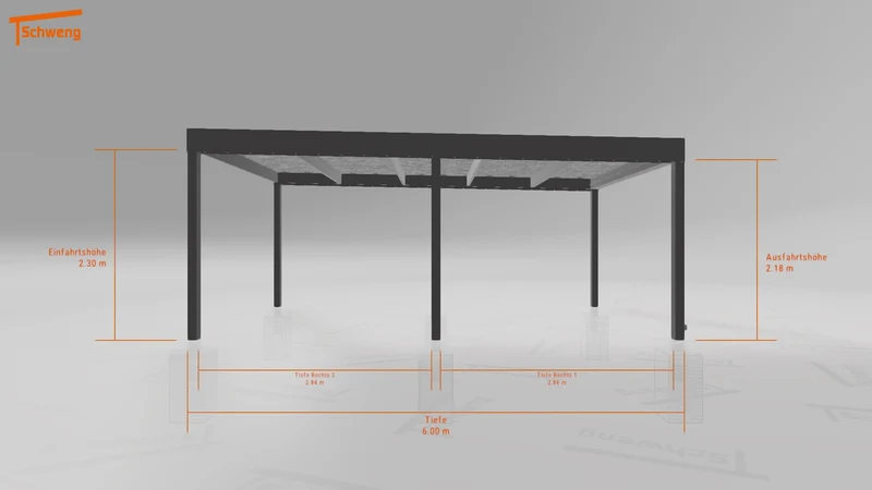 #DE Schweng Flachdachcarport C600 (ID dv3dpr)