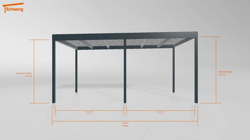 #DE Schweng Flachdachcarport C600 (ID 2qx3rb)