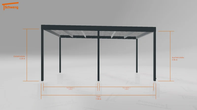 #DE Schweng Flachdachcarport C600 (ID 2qx3rb)
