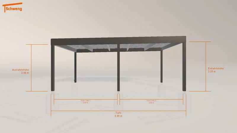 #DE Schweng Flachdachcarport C600 (ID v4r25n)