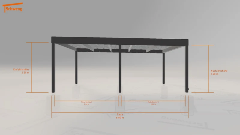 #DE Schweng Flachdachcarport C600 (ID v4r25n)