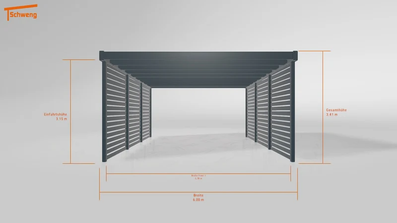#DE Schweng Flachdachcarport C600 (ID 42j5xd)