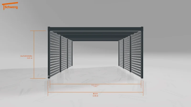 #DE Schweng Flachdachcarport C600 (ID 42j5xd)