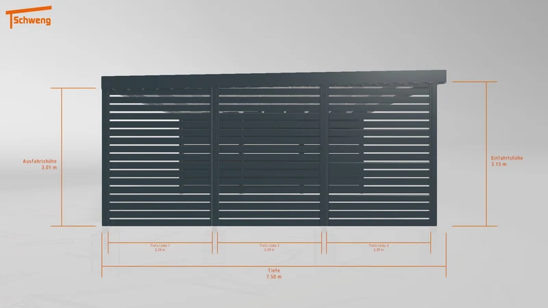 #DE Schweng Flachdachcarport C600 (ID 42j5xd)