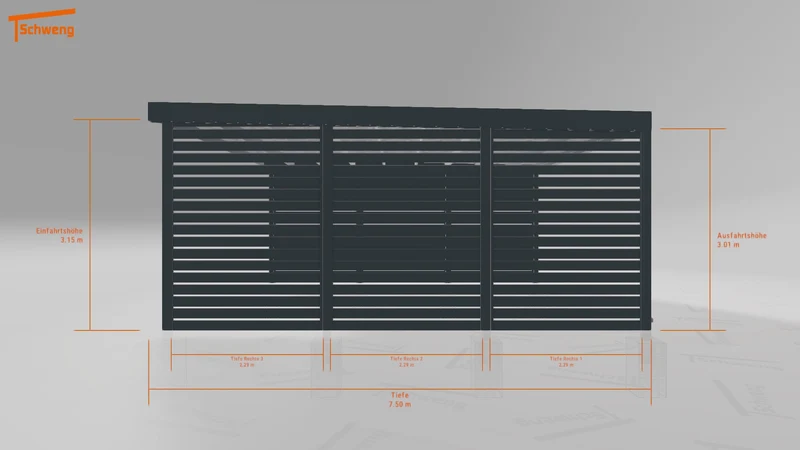 #DE Schweng Flachdachcarport C600 (ID 42j5xd)