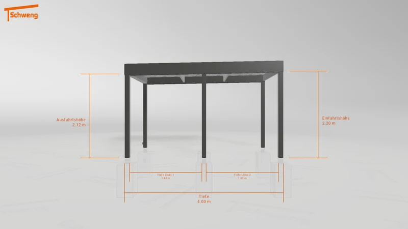 #DE Schweng Flachdachcarport C600 (ID 2qxvjy)