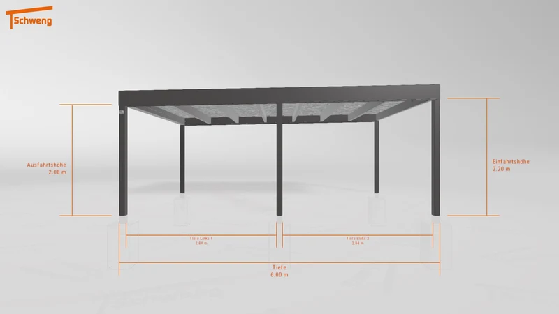 #DE Schweng Flachdachcarport C600+ (ID 2qx4jj)
