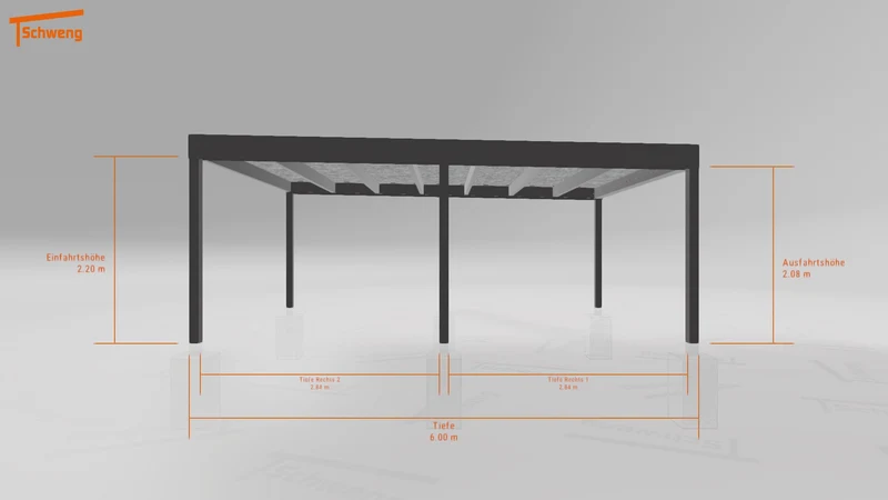 #DE Schweng Flachdachcarport C600+ (ID 2qx4jj)