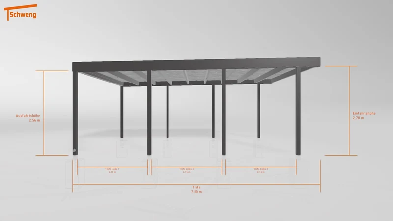 #DE Schweng Flachdachcarport C600+ (ID jj9gdw)