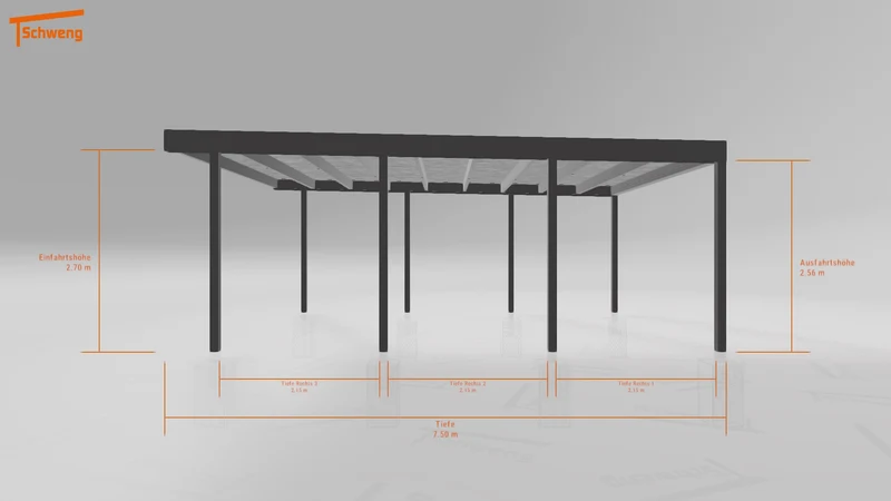#DE Schweng Flachdachcarport C600+ (ID jj9gdw)